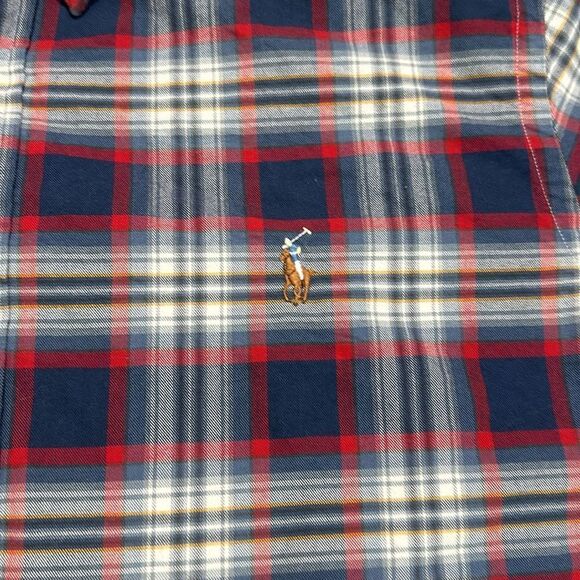 Ralph Lauren Classic Fit navy blue red plaid XL shirt button up down - Picture 2 of 6